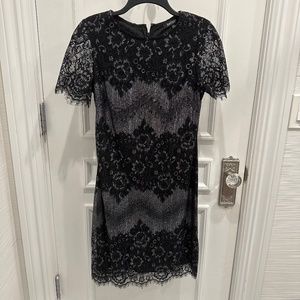 NWOT Black lace midi dress
